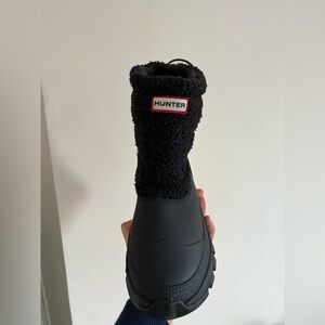 Hunter Black Fleece-Lined Boots